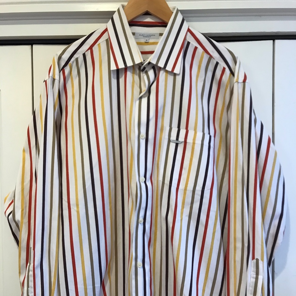 Handsome striped Alex Cannon XL dress shirt